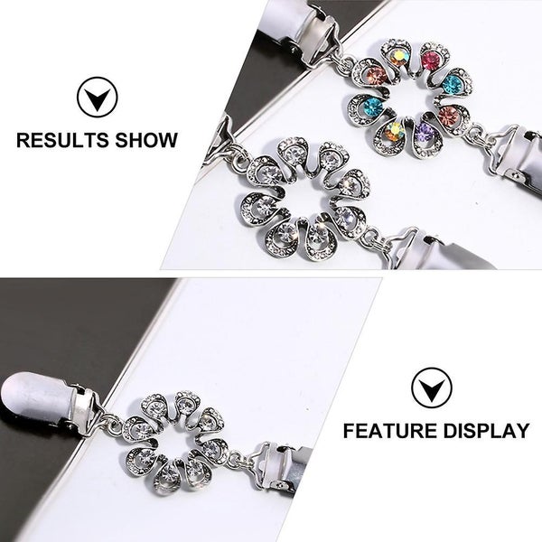 1 Set 2 Pcs Practical Alloy Vintage Shawl Clips Beautiful Flower Sweater Clips Carousel 2