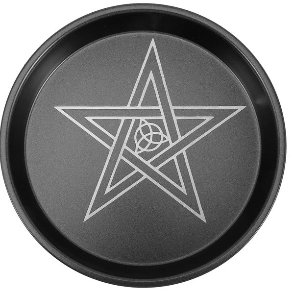 Pentagram Candlestick Tray Ritual Candle Plate Decorative Candle Holder Round M Carousel 1