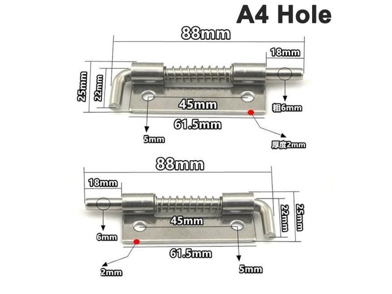 1Pair 304 Stainless Steel Cabinet Hinge Security Bolt Carousel 1