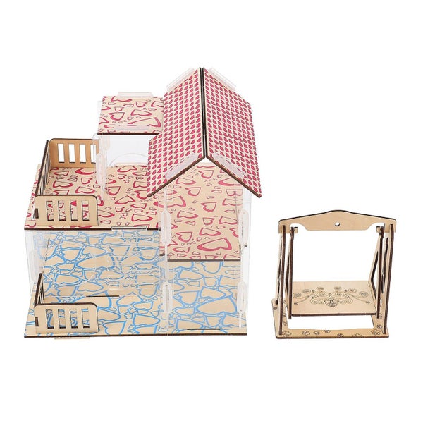 1 Set Hamster Hideout Hamster Double Layer Villa Hamster Climbing Toy Hamster T Carousel 1