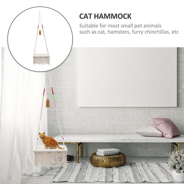 Hanging Cat Bed Bohemia Style Cat Hammock Kitten Macrame Cat Hammock Cat Swing Carousel 2