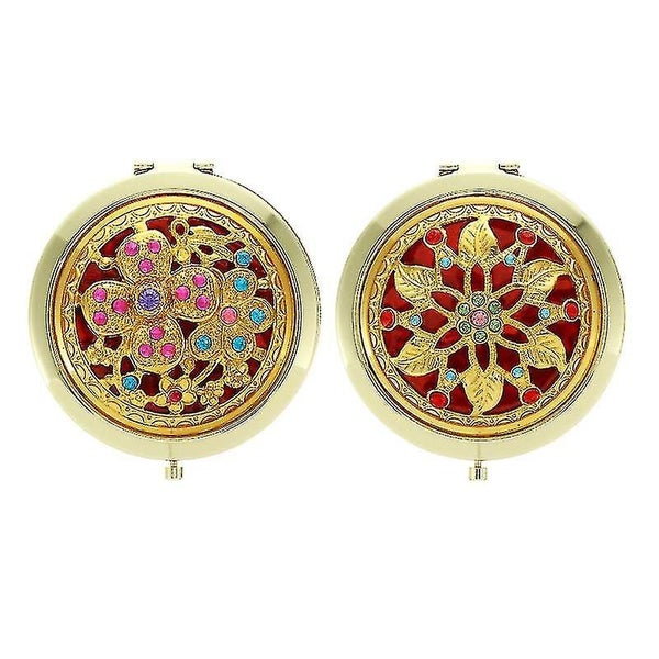 2pcs Makeup Mirror Vintage Magnifying Compact Mirror Cosmetic Mirror Small Mirr Carousel 2