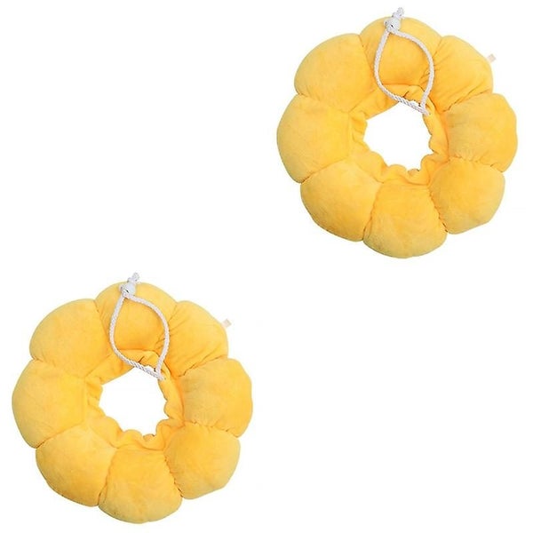 2pcs Pet Elizabeth Circle Cat Wound Healing Medical Anti Bite Sun Flower Collar Carousel 4
