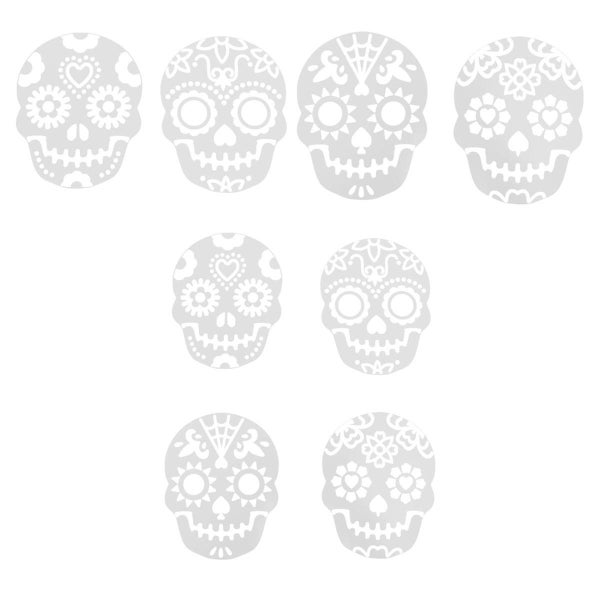 8pcs Halloween Hollow Skull Cake Spray Mold Cake Stencils Sugar Icing Template Carousel 1