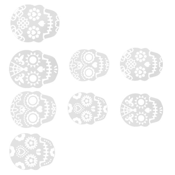 8pcs Halloween Hollow Skull Cake Spray Mold Cake Stencils Sugar Icing Template Carousel 3