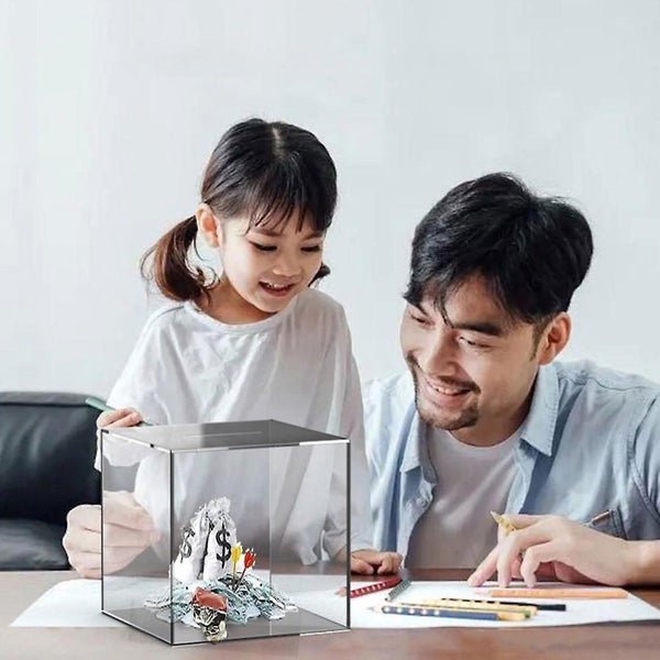 Desktop Piggy Bank Acrylic Saving Pot Transparent Saving Bank Money Supply Carousel 5