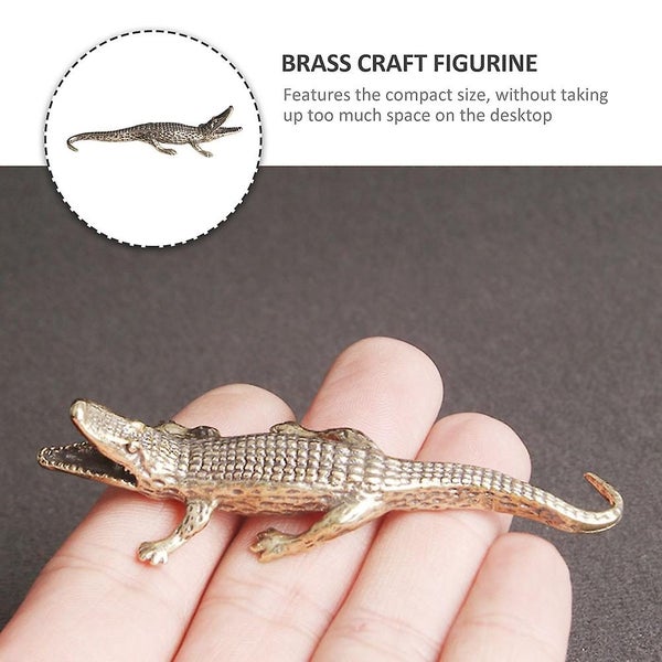Vintage Ashtray Brass Crocodile Figurine Incense Stick Stand Animal Incense Bur Carousel 2