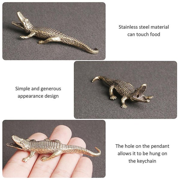 Vintage Ashtray Brass Crocodile Figurine Incense Stick Stand Animal Incense Bur Carousel 4