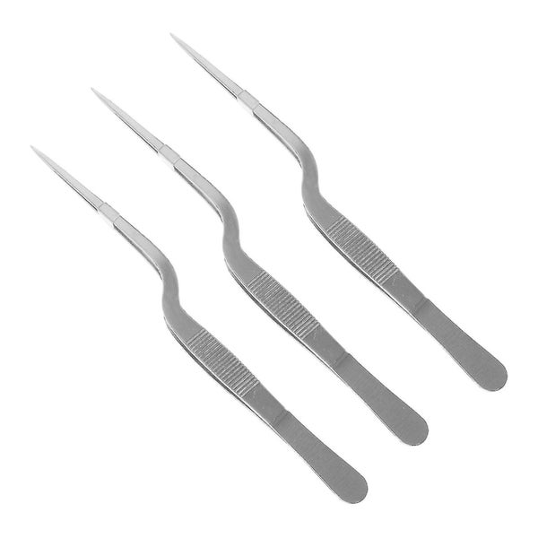 1 Set Of 3pcs 20cm Stainless Steel Ent Tweezers Useful Tweezers Cleaning Tools Carousel 2