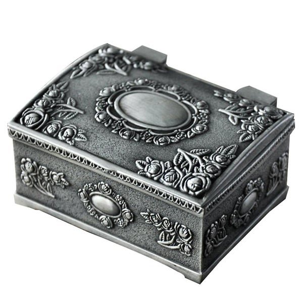 1 Pcs Jewelry Box Square Antique Metal Vintage Storage Box Jewelry Case Jewelry Carousel 1
