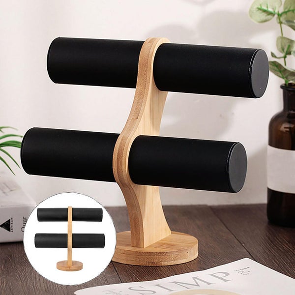 Wood Storage Shelves Jewelry Rack Stylish Wooden Bracelet Display Wrist Watch S Carousel 3