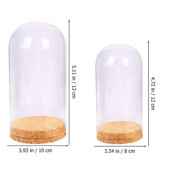 2 Pcs Cupcakes Glass Plants Cloche Cupcake Stand Diy Snow Globe Accessories Che Carousel 2