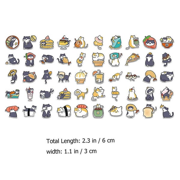 2 Sets Floral Stickers Vinyl Decals Kawaii Cat Stickers Cute Small Stickers Sti Carousel 2