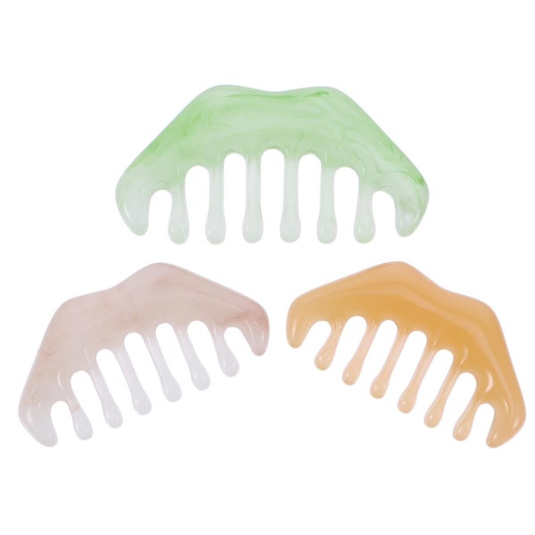 3 Pcs Resin Massage Combs Smooth Head Massage Combs Beauty Scraping Plate Carousel 1