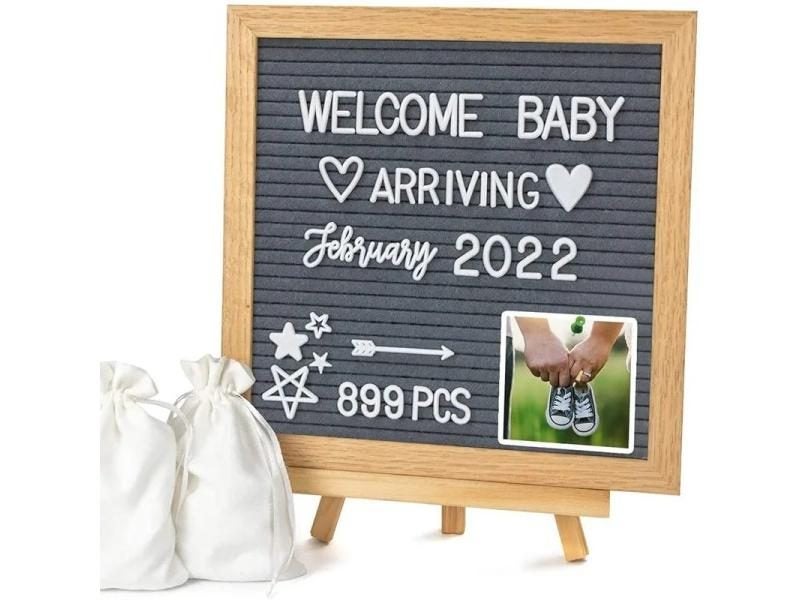 Cork Board 10x10inch Wall Decor Felt Letterboard Oak Wood Message Board 460 Carousel 2