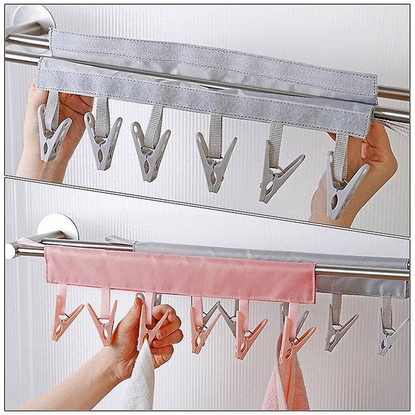 2pcs Multi functional Hanger Clip Folding Sock Underwear Hanger Portable Cloth Carousel 5