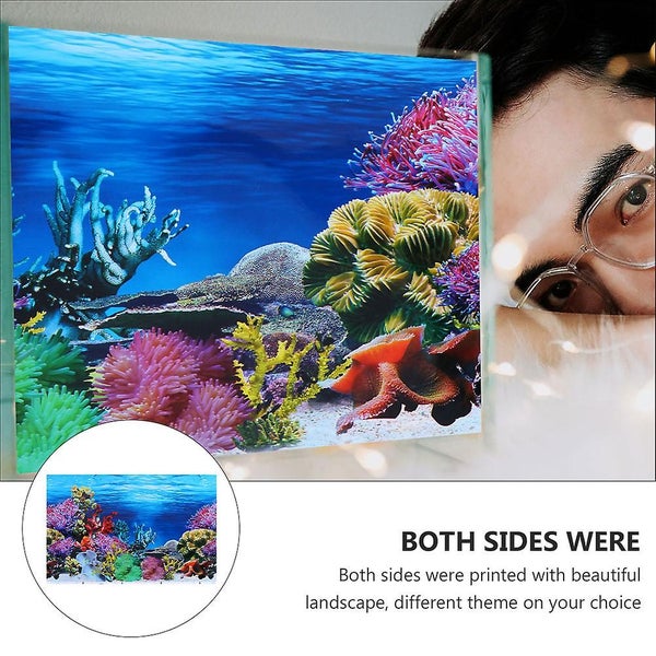 Ocean Decor Adhesive Aquarium Background Fish Tank Sticker Background Coral Fis Carousel 2
