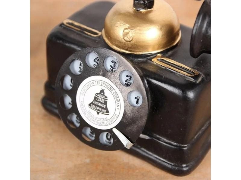 European Retro Rotary Telephone For Home Decor Office Ornaments Carousel 1