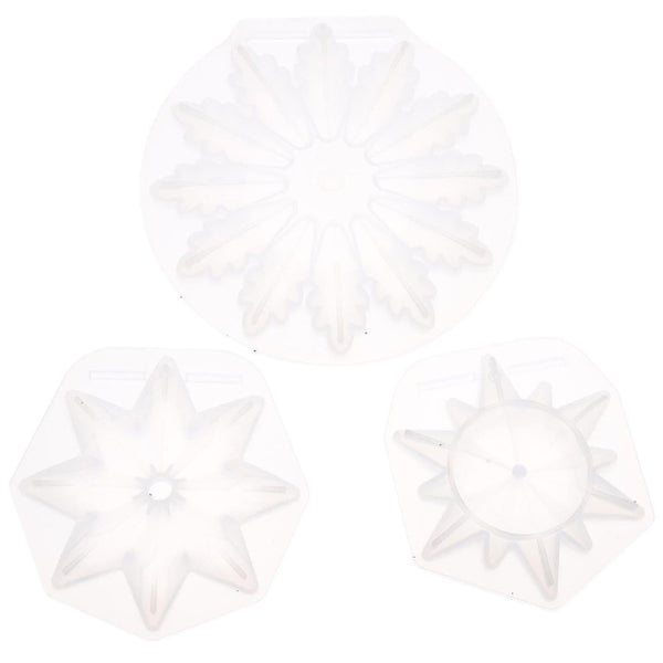 3pcs Diy Crystal Epoxy Mold Translucent Snowflake Pendant Mold white 3 Styles Carousel 1