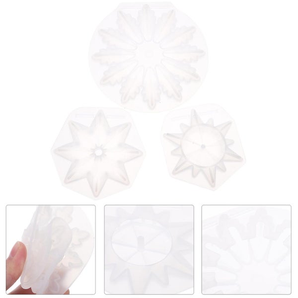 3pcs Diy Crystal Epoxy Mold Translucent Snowflake Pendant Mold white 3 Styles Carousel 2