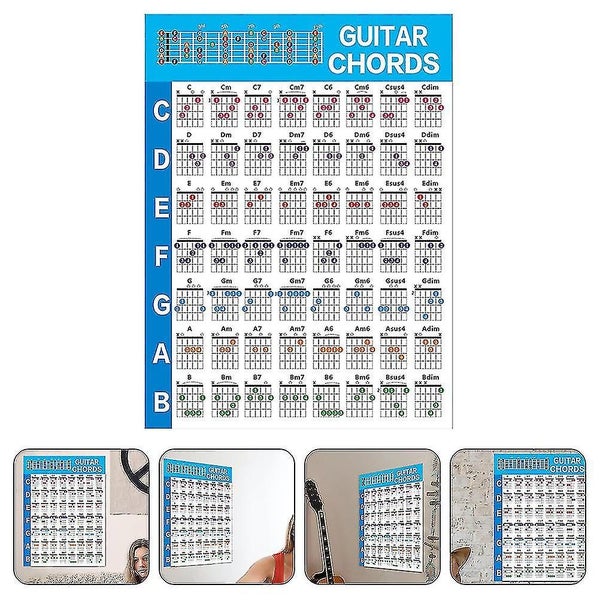 Guitar Chord Practice Chart Guitar For Beginners Kids Ukulele Fingering Guide C Carousel 2