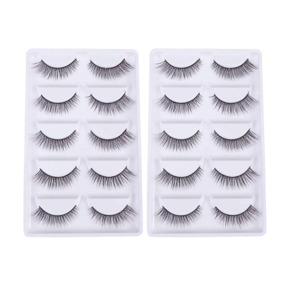 10 Pair Three Dimensional Makeup False Eyelashes Long Fake Eyelashes Cross Wing Carousel 1