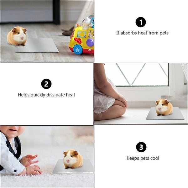 4pcs Hamster Summer Aluminium Cooling Pad Rabbit Cold Plate Ice Bed Pet Supply Carousel 2