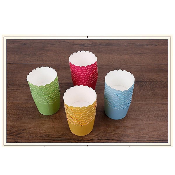 24 Pcs Solid Bright Colors Cupcake Wrappers Round Thicken Muffin Cup Cake Paper Carousel 3