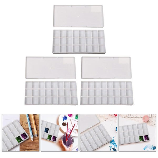 3 Pcs Folding Tray Watercolor Box Watercolor Paint Travel Set Compartments Colo63617466444803113
