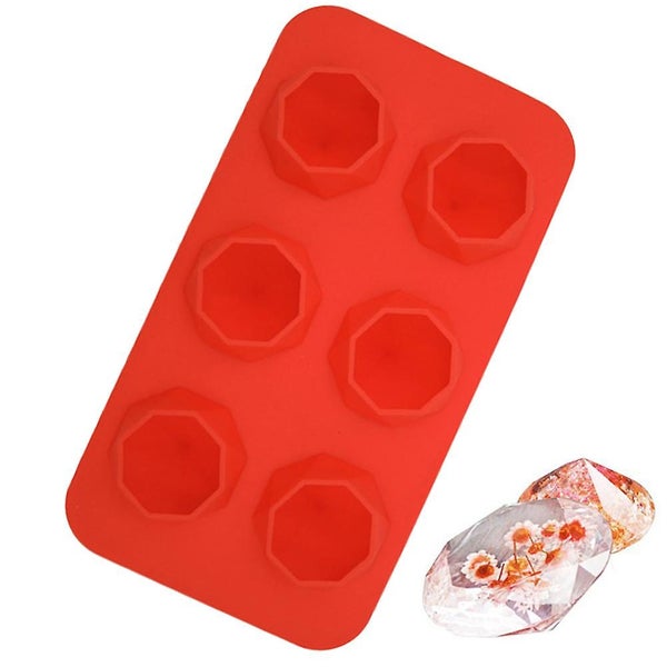 6 Lattices Silicone Ice Mold Diamond Shape Ice Cube Tray Ice Cube Maker For Whi Carousel 2