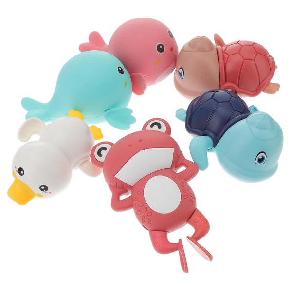 6 Pcs Kids Bath Toy Bath Swimming Toys Shower Toy Clockwork Bath Toy Bathtub To Carousel 3