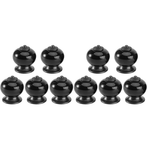 10 Pcs Fashion Round Ceramic Kitchen Cupboard Cabinet Drawer Door Knobs Pull H Carousel 1