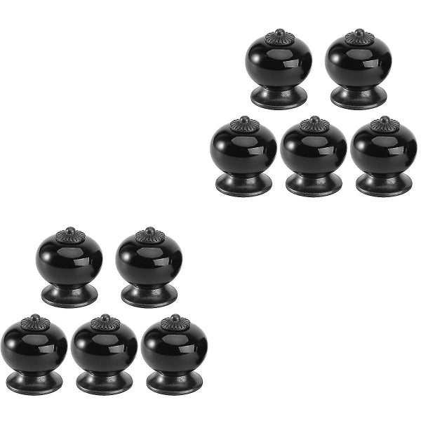 10 Pcs Fashion Round Ceramic Kitchen Cupboard Cabinet Drawer Door Knobs Pull H Carousel 2