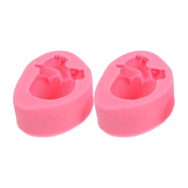 2pcs Convenient Reusable Practical Fondant Chocolate Molds Silicone Baking Mold Carousel 1