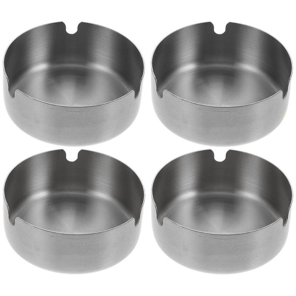 4pcs Simple Stainless Steel Ashtrays Small Ashtrays Indoor Use Desktop Ashtrays Carousel 1