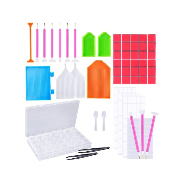 66 Pcs Cross Stitch Kit Diamond Stitch Diy Accessories Beads Painting Tools Kit Carousel 1