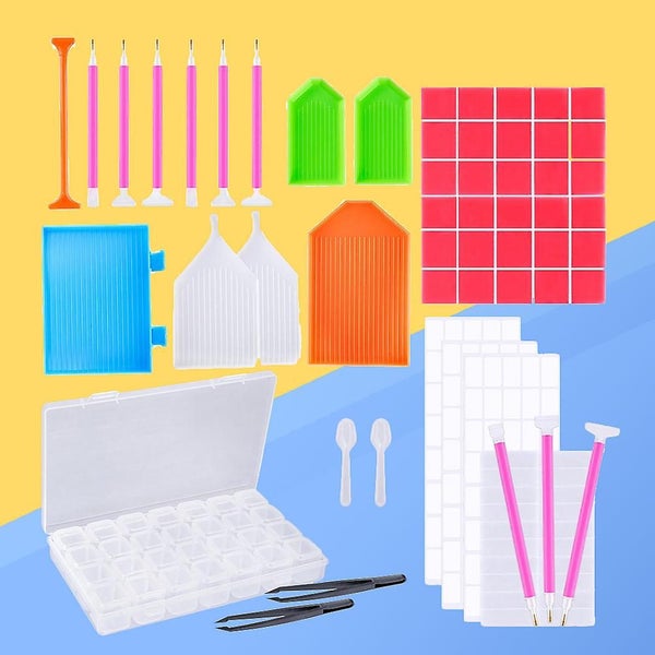66 Pcs Cross Stitch Kit Diamond Stitch Diy Accessories Beads Painting Tools Kit Carousel 2