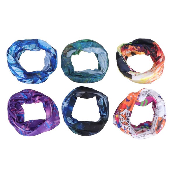 6 Pcs Neck Mask Seamless Bandana Scarf Uv Resistence Scarf Headband Scarf Elast Carousel 1
