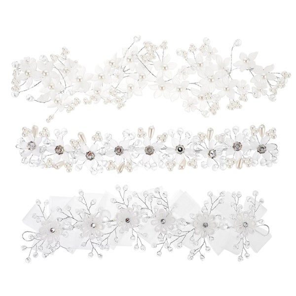 3 Pcs Rhinestone Hair Clip Rhinestone Headbands Women Bridal Headpieces Wedding Carousel 1