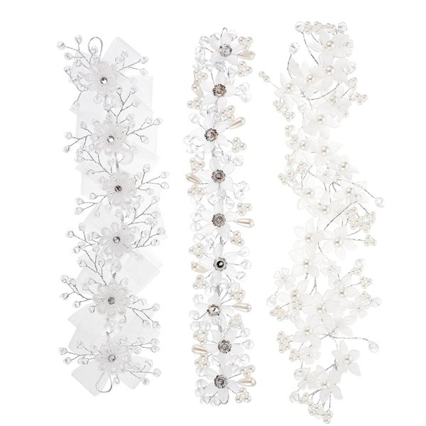 3 Pcs Rhinestone Hair Clip Rhinestone Headbands Women Bridal Headpieces Wedding Carousel 2
