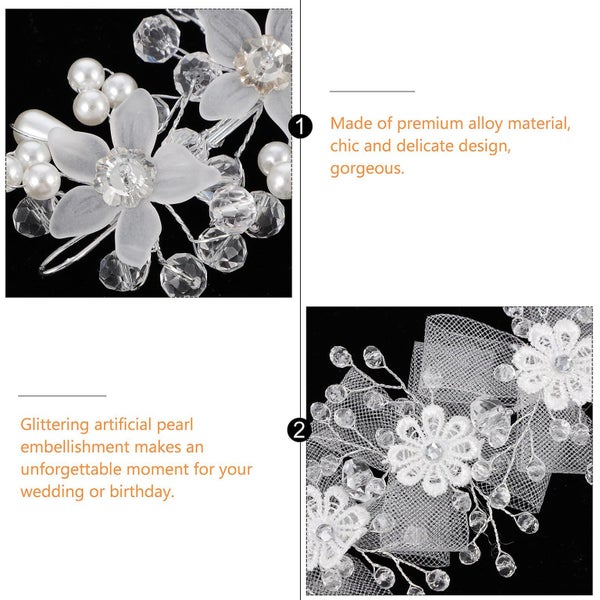 3 Pcs Rhinestone Hair Clip Rhinestone Headbands Women Bridal Headpieces Wedding Carousel 3