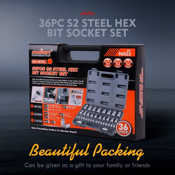 Steel Hex Bit 36pc Steel Socket Set Carousel 9
