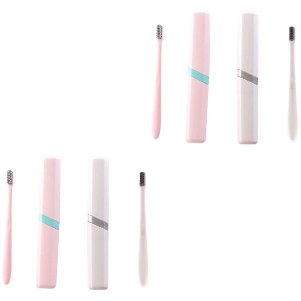 4 Sets Portable Toothbrush And Box Retractable Toothbrush And Holder For Trave Carousel 2