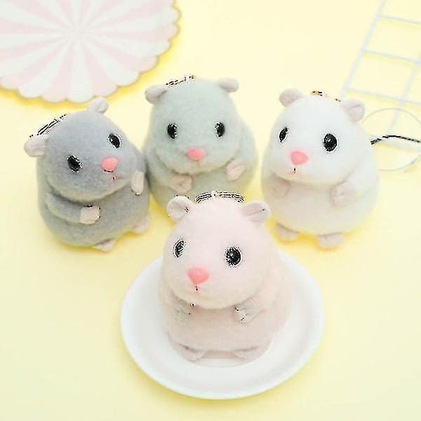 1pc Plush Hamster Pendant Hanging Ornament Diy Keychain Decoration Handmade Gif Carousel 3