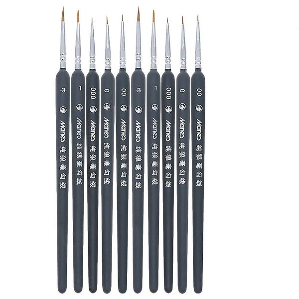10 Pcs Nails Kits Wolf Hair Painting Brush Micro Paint Brush Detail Paint Brush Carousel 2