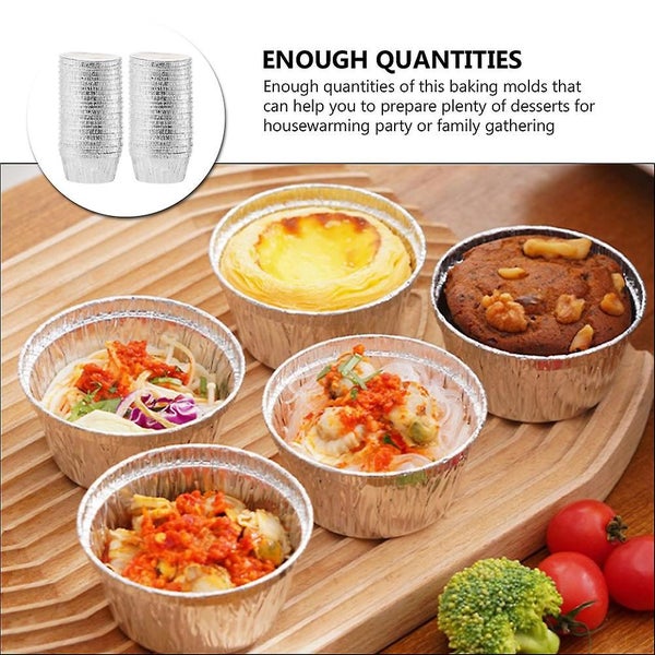 40pcs Tinfoil Baking Cups Cupcake Baking Liners Egg Tart Baking Molds Cupcake M Carousel 2