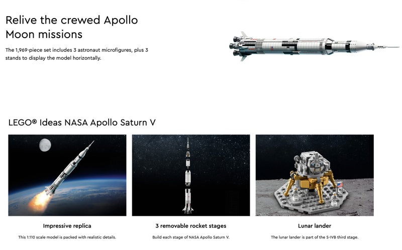 LEGO Ideas NASA Apollo Saturn V 92176 (Retired Product) Carousel 14