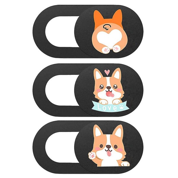 3pcs Camera Cover Slide Blocker Dog Pattern Privacy Protection Webcam Cover Carousel 1