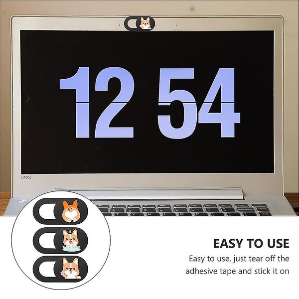 3pcs Camera Cover Slide Blocker Dog Pattern Privacy Protection Webcam Cover Carousel 3