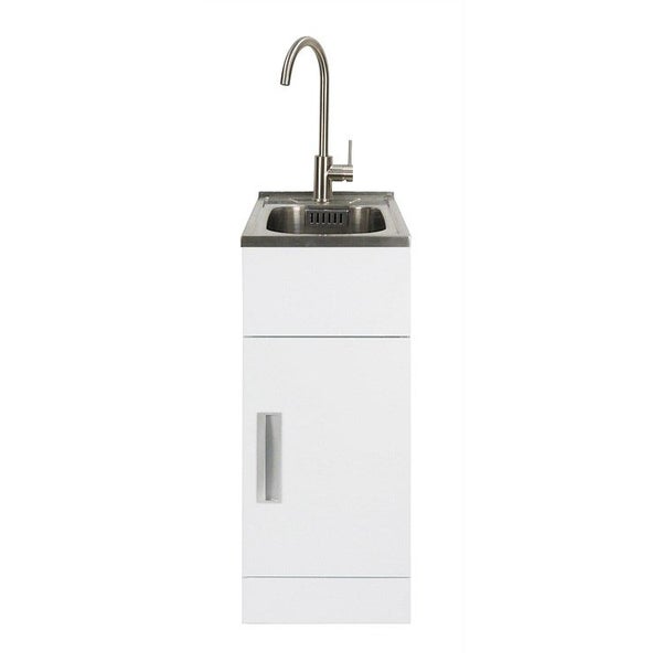 LeVivi Hub Tub 360 Slim Door Laundry Tub w/ Brushed SS Gooseneck Mixer Carousel 1